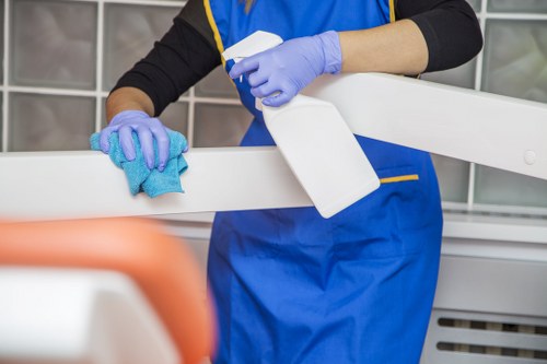 Local cleaner working in a W3 kitchen and living area